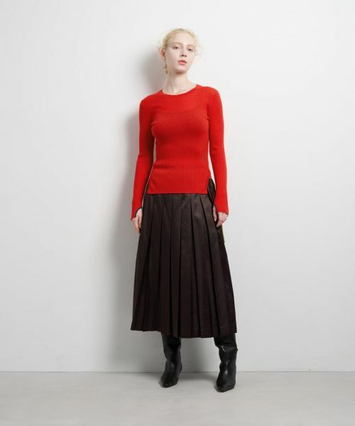 LANVIN en Bleu / ランバン オン ブルー ニット・セーター | カラーポイントクルーネックリブニット | 詳細1