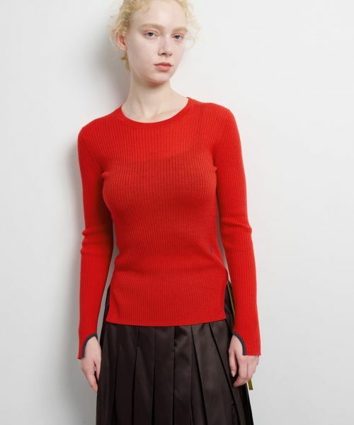 LANVIN en Bleu / ランバン オン ブルー ニット・セーター | カラーポイントクルーネックリブニット | 詳細4