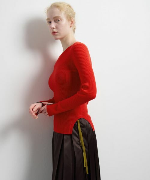 LANVIN en Bleu / ランバン オン ブルー ニット・セーター | カラーポイントクルーネックリブニット | 詳細5