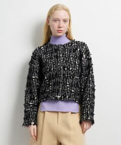 LANVIN en Bleu / ランバン オン ブルー カーディガン・ボレロ | ロゴカットジャガードニットジャケット