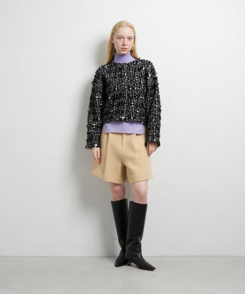 LANVIN en Bleu / ランバン オン ブルー カーディガン・ボレロ | ロゴカットジャガードニットジャケット | 詳細1