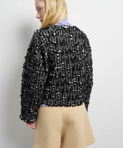 LANVIN en Bleu / ランバン オン ブルー カーディガン・ボレロ | ロゴカットジャガードニットジャケット | 詳細6