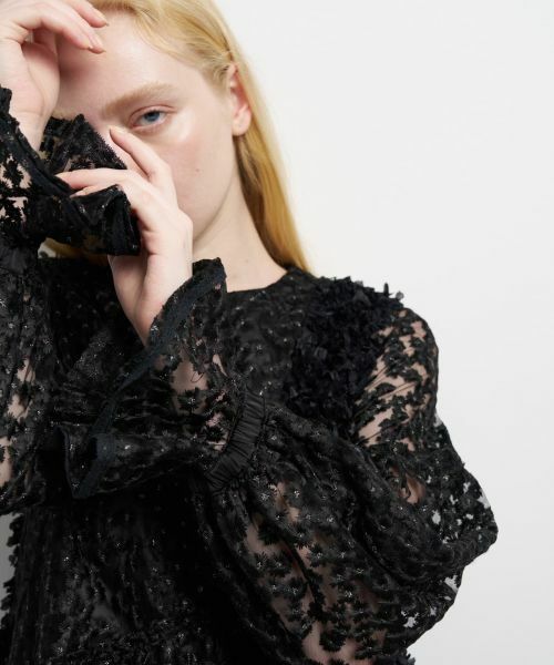 LANVIN en Bleu / ランバン オン ブルー ドレス | ミニフラワーレースワンピース | 詳細6