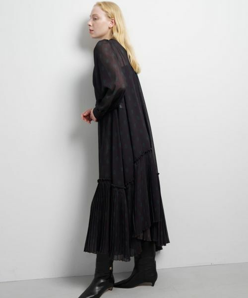 LANVIN en Bleu / ランバン オン ブルー ドレス | ART DECO 100th Anniversaryプリントプリーツヘムワンピース | 詳細4