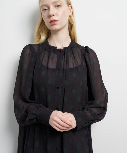 LANVIN en Bleu / ランバン オン ブルー ドレス | ART DECO 100th Anniversaryプリントプリーツヘムワンピース | 詳細6