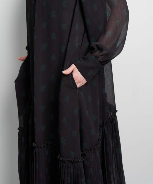 LANVIN en Bleu / ランバン オン ブルー ドレス | ART DECO 100th Anniversaryプリントプリーツヘムワンピース | 詳細7