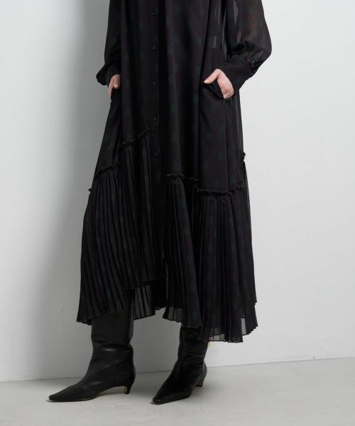 LANVIN en Bleu / ランバン オン ブルー ドレス | ART DECO 100th Anniversaryプリントプリーツヘムワンピース | 詳細8