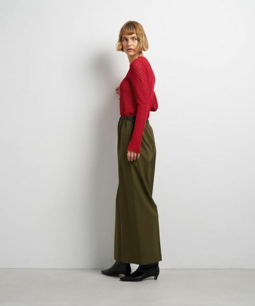 LANVIN en Bleu / ランバン オン ブルー その他パンツ | 異素材ベルトゴムワイドパンツ | 詳細1