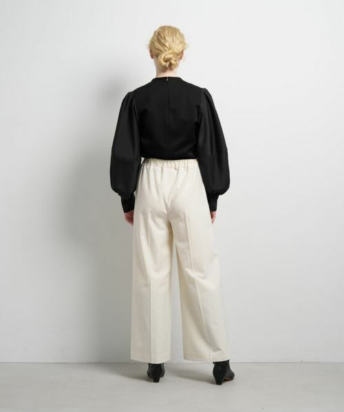 LANVIN en Bleu / ランバン オン ブルー その他パンツ | 異素材ベルトゴムワイドパンツ | 詳細10