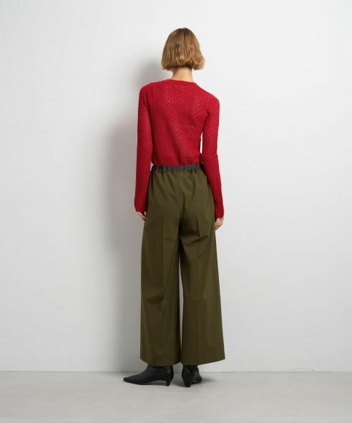 LANVIN en Bleu / ランバン オン ブルー その他パンツ | 異素材ベルトゴムワイドパンツ | 詳細2