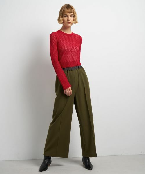 LANVIN en Bleu / ランバン オン ブルー その他パンツ | 異素材ベルトゴムワイドパンツ | 詳細3