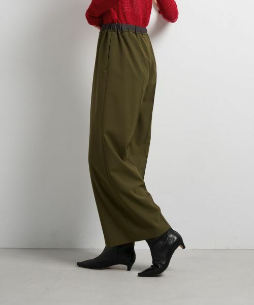 LANVIN en Bleu / ランバン オン ブルー その他パンツ | 異素材ベルトゴムワイドパンツ | 詳細4