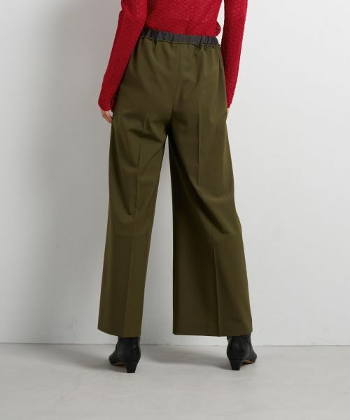 LANVIN en Bleu / ランバン オン ブルー その他パンツ | 異素材ベルトゴムワイドパンツ | 詳細5