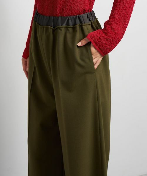 LANVIN en Bleu / ランバン オン ブルー その他パンツ | 異素材ベルトゴムワイドパンツ | 詳細6