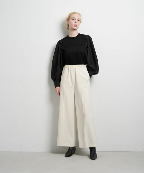 LANVIN en Bleu / ランバン オン ブルー その他パンツ | 異素材ベルトゴムワイドパンツ | 詳細8