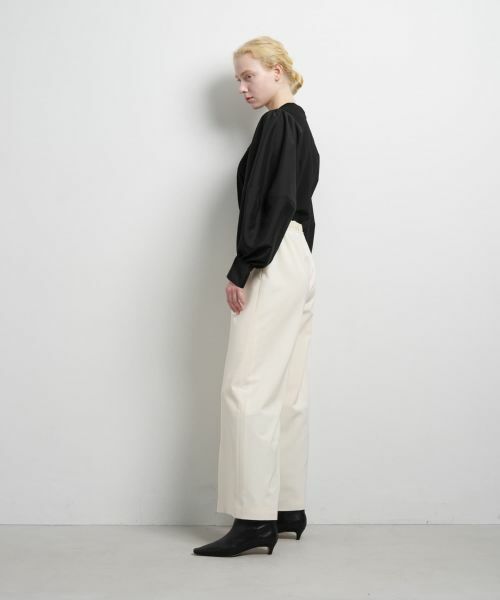 LANVIN en Bleu / ランバン オン ブルー その他パンツ | 異素材ベルトゴムワイドパンツ | 詳細9