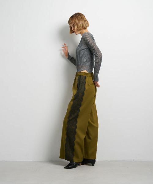 LANVIN en Bleu / ランバン オン ブルー その他パンツ | サイドレースウールゴムパンツ | 詳細11