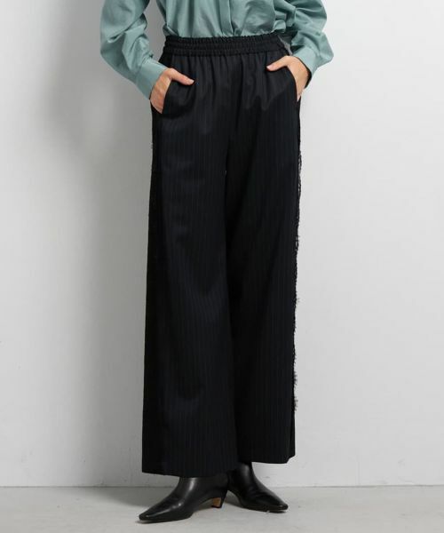 LANVIN en Bleu / ランバン オン ブルー その他パンツ | サイドレースウールゴムパンツ | 詳細4