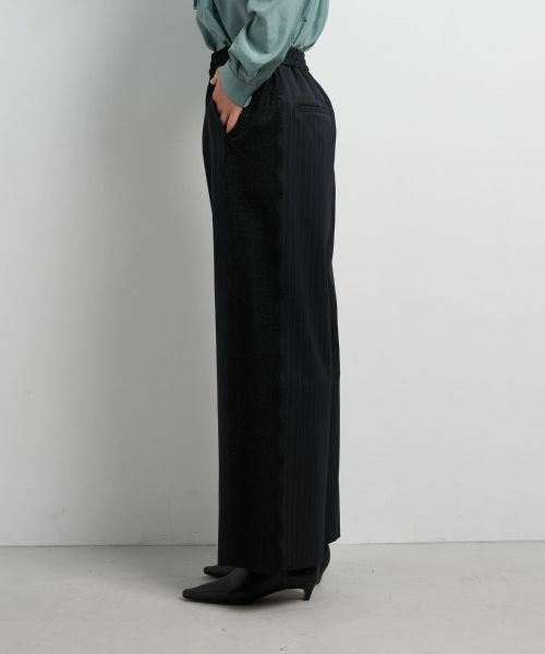 LANVIN en Bleu / ランバン オン ブルー その他パンツ | サイドレースウールゴムパンツ | 詳細5
