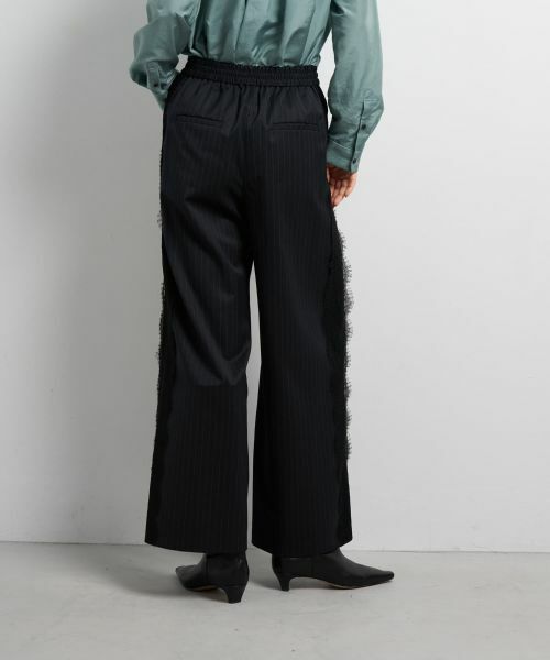 LANVIN en Bleu / ランバン オン ブルー その他パンツ | サイドレースウールゴムパンツ | 詳細6