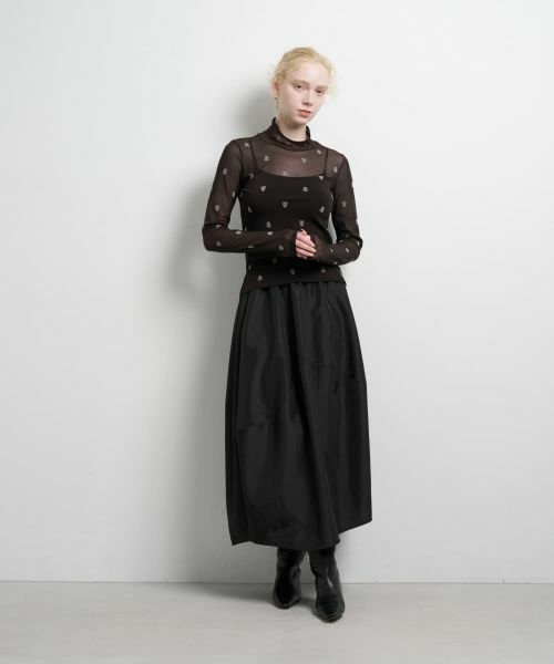 LANVIN en Bleu / ランバン オン ブルー Tシャツ | ART DECO 100th Anniversaryフロッキープリントチュールカットソー | 詳細1