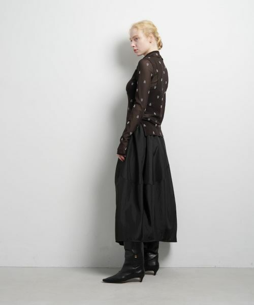 LANVIN en Bleu / ランバン オン ブルー Tシャツ | ART DECO 100th Anniversaryフロッキープリントチュールカットソー | 詳細2