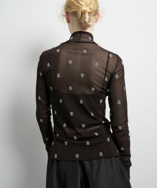 LANVIN en Bleu / ランバン オン ブルー Tシャツ | ART DECO 100th Anniversaryフロッキープリントチュールカットソー | 詳細6