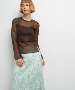 LANVIN en Bleu / ランバン オン ブルー ニット・セーター | シアーリブフレアカフスニット