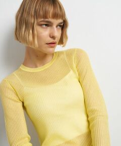 LANVIN en Bleu / ランバン オン ブルー ニット・セーター | シアーリブフレアカフスニット