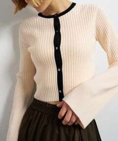 LANVIN en Bleu / ランバン オン ブルー カーディガン・ボレロ | バイカラーリブショートカーディガン