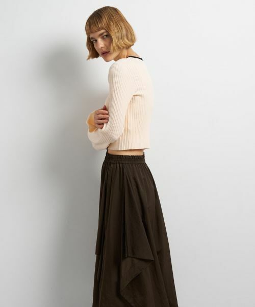 LANVIN en Bleu / ランバン オン ブルー カーディガン・ボレロ | バイカラーリブショートカーディガン | 詳細12