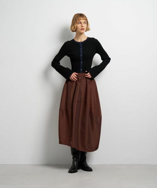 LANVIN en Bleu / ランバン オン ブルー カーディガン・ボレロ | バイカラーリブショートカーディガン | 詳細15