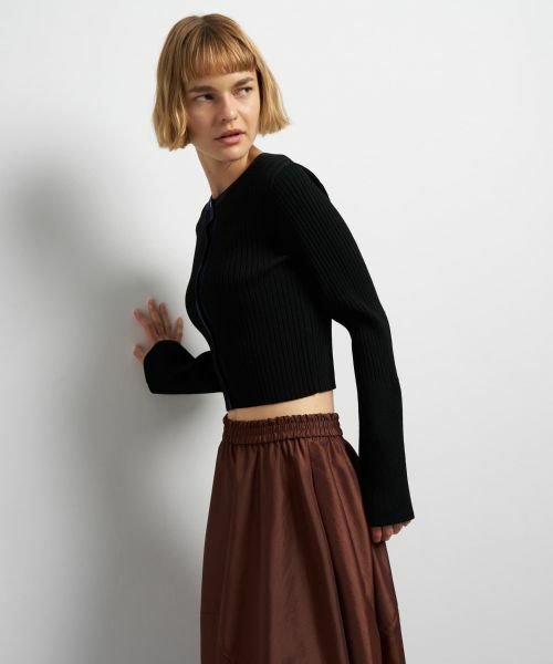 LANVIN en Bleu / ランバン オン ブルー カーディガン・ボレロ | バイカラーリブショートカーディガン | 詳細19