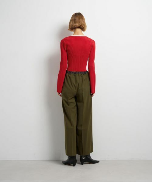 LANVIN en Bleu / ランバン オン ブルー カーディガン・ボレロ | バイカラーリブショートカーディガン | 詳細2