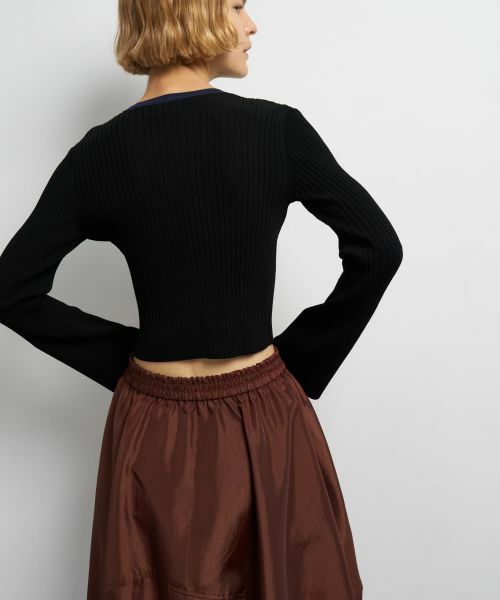 LANVIN en Bleu / ランバン オン ブルー カーディガン・ボレロ | バイカラーリブショートカーディガン | 詳細20