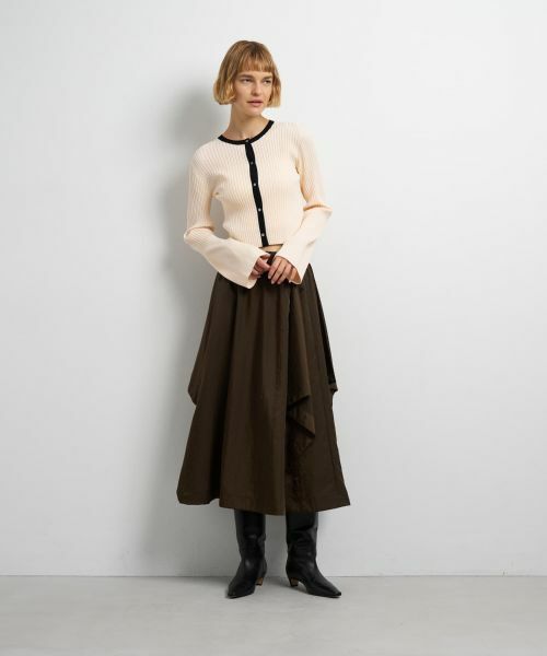 LANVIN en Bleu / ランバン オン ブルー カーディガン・ボレロ | バイカラーリブショートカーディガン | 詳細8