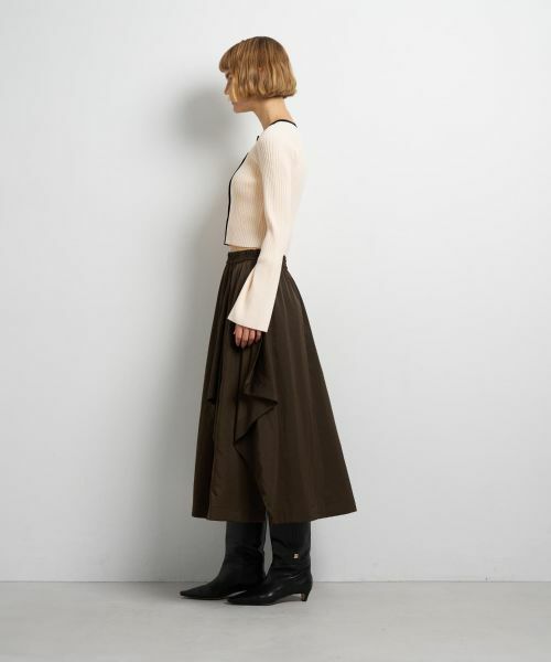 LANVIN en Bleu / ランバン オン ブルー カーディガン・ボレロ | バイカラーリブショートカーディガン | 詳細9