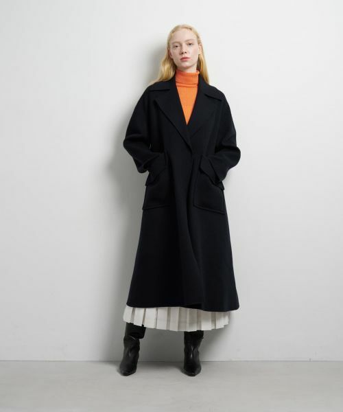 LANVIN en Bleu / ランバン オン ブルー その他アウター | SUPER140 ウールリバーフレアコート | 詳細1