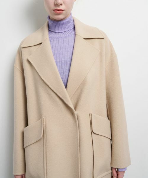 LANVIN en Bleu / ランバン オン ブルー その他アウター | SUPER140 ウールリバーフレアコート | 詳細12