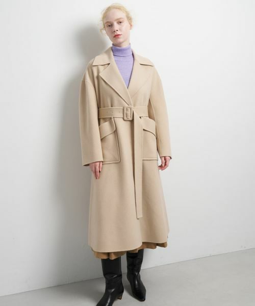 LANVIN en Bleu / ランバン オン ブルー その他アウター | SUPER140 ウールリバーフレアコート | 詳細14