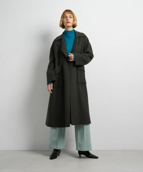 LANVIN en Bleu / ランバン オン ブルー その他アウター | SUPER140 ウールリバーフレアコート | 詳細15