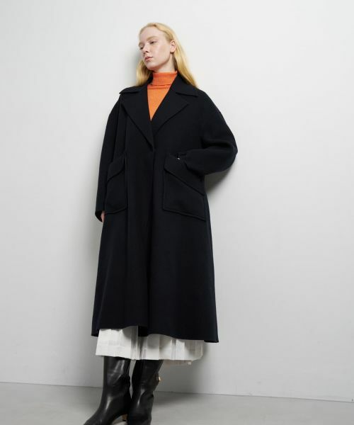 LANVIN en Bleu / ランバン オン ブルー その他アウター | SUPER140 ウールリバーフレアコート | 詳細3