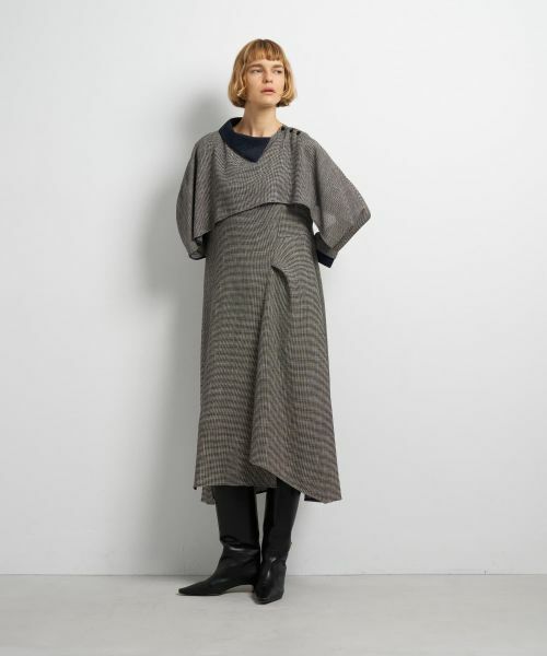 LANVIN en Bleu / ランバン オン ブルー ドレス | アシンメトリーコンビワンピース | 詳細1