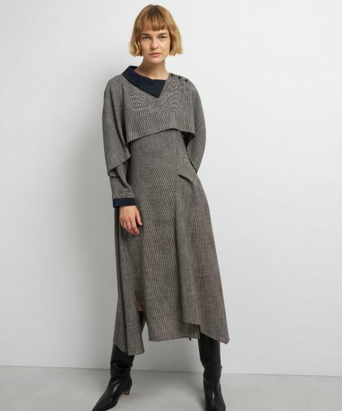 LANVIN en Bleu / ランバン オン ブルー ドレス | アシンメトリーコンビワンピース | 詳細4