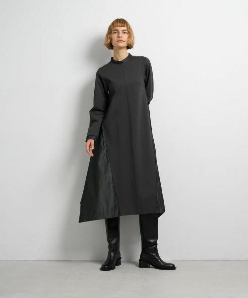 LANVIN en Bleu / ランバン オン ブルー ドレス | アシンメトリーヘムコンビワンピース | 詳細1