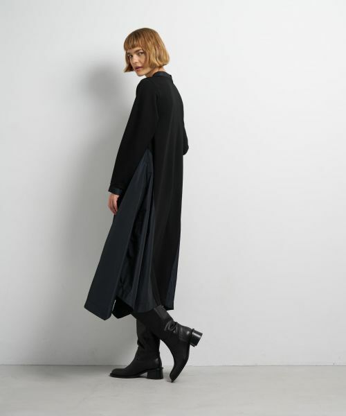 LANVIN en Bleu / ランバン オン ブルー ドレス | アシンメトリーヘムコンビワンピース | 詳細10