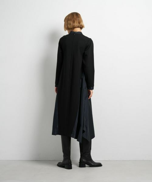 LANVIN en Bleu / ランバン オン ブルー ドレス | アシンメトリーヘムコンビワンピース | 詳細11