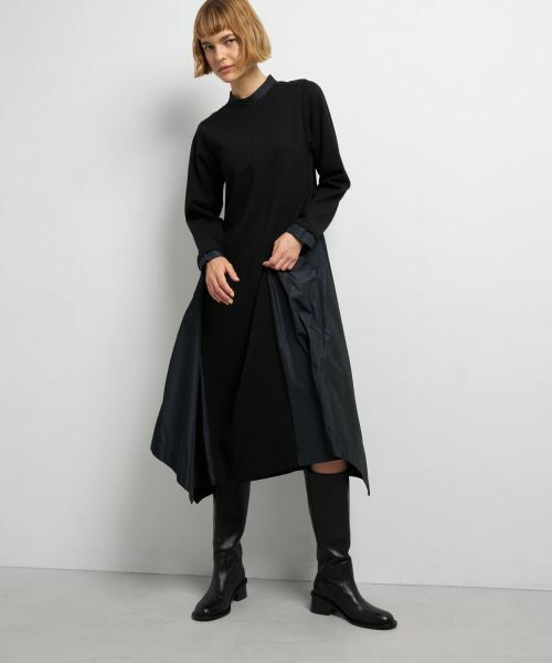 LANVIN en Bleu / ランバン オン ブルー ドレス | アシンメトリーヘムコンビワンピース | 詳細12
