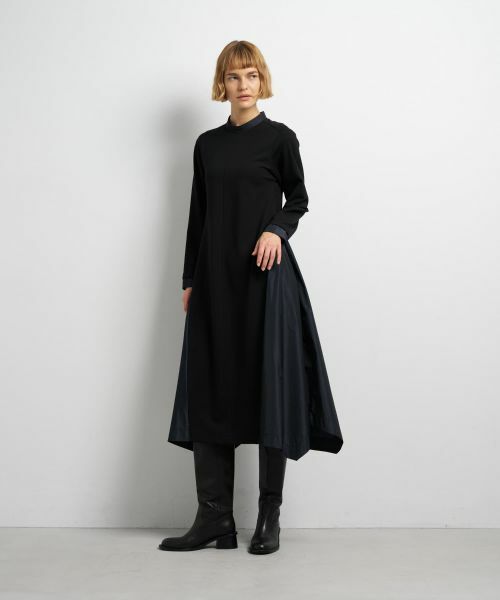 LANVIN en Bleu / ランバン オン ブルー ドレス | アシンメトリーヘムコンビワンピース | 詳細9