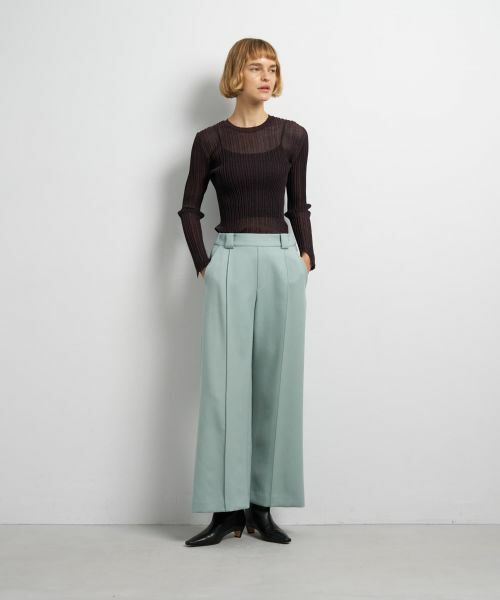 LANVIN en Bleu / ランバン オン ブルー その他パンツ | ダブルクロスワイドパンツ | 詳細1